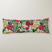 Vintages rosa Blumenbeige Seitenschläferkissen (Rückseite)