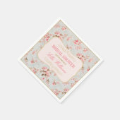 Vintages Rosa Blumengarten Party Brautparty Serviette (Ecke)