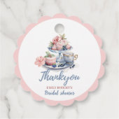 Vintages Rosa Blumenkohl Bridal Tee Party Geschenkanhänger (Rückseite)