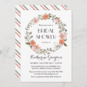 Vintages Rosa Blumenkraut Brautparty laden ein Einladung (Vorne/Hinten)