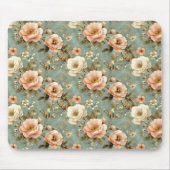 Vintages rosa Blumenmuster Mousepad (Vorne)