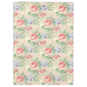 Vintages rosa Blumenmuster Personalisiert Klemmbrett (Rückseite)