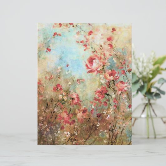 Vintages rosa Blumenpapier (Stehend Vorderseite)