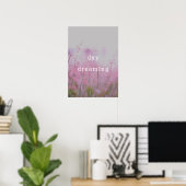 Vintages rosa Blumenposter-Zitat Poster (Heimbüro)