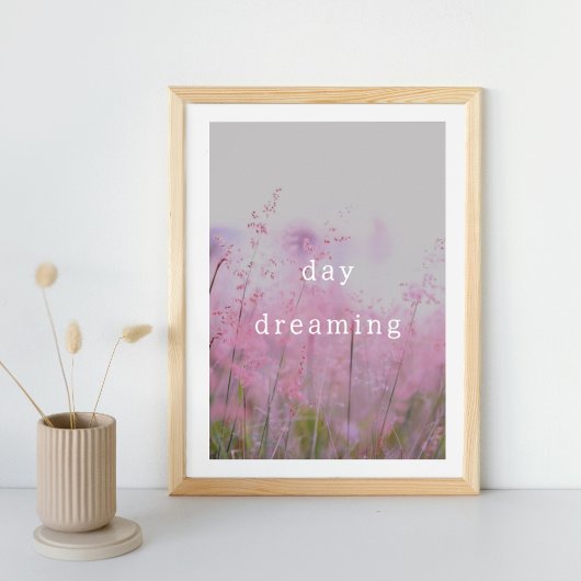 Vintages rosa Blumenposter-Zitat Poster