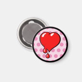 Vintages Rosa Blutungen Herz Liberaler Pop Kunst Magnet (Vorderseite/Rückseite)