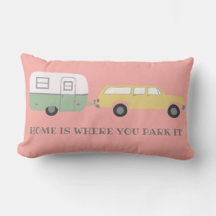 Vintages ROSA Camper-Anhänger RV Motorhome Vanlif Lendenkissen
