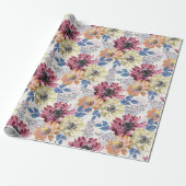 Vintages Rosa-Chrysanthemum Geschenkpapier (Ungerollt)