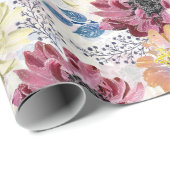 Vintages Rosa-Chrysanthemum Geschenkpapier (Rolleneckpunkt)