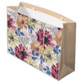 Vintages Rosa-Chrysanthemum Große Geschenktüte (Rückseite Schrägansicht)