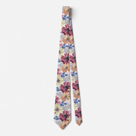 Vintages Rosa-Chrysanthemum Krawatte (Vorderseite)