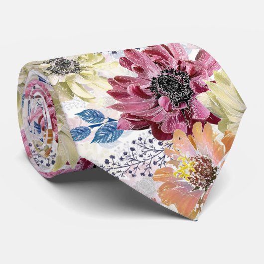 Vintages Rosa-Chrysanthemum Krawatte (Gerollt)