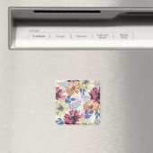 Vintages Rosa-Chrysanthemum Magnet (In Situ (Geschirrspüler))