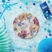 Vintages Rosa-Chrysanthemum Pappteller (Party)