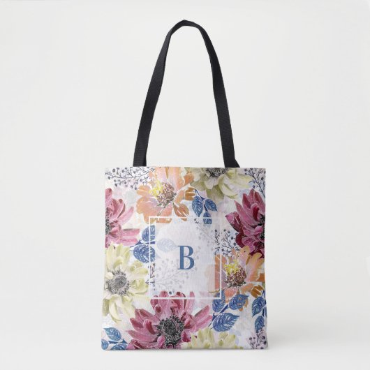 Vintages Rosa-Chrysanthemum Tasche (Vorderseite)