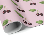 Vintages rosa dunkelrotes Kirchenmuster Geschenkpapier (Rolleneckpunkt)