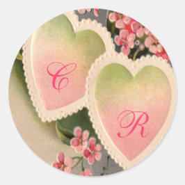 Vintages rosa Etikett Runder Aufkleber