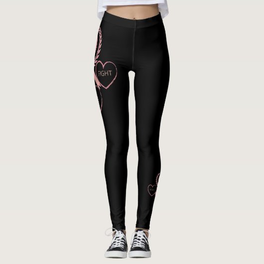 Vintages, rosa Farbband Leggings (Vorderseite)