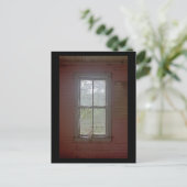 Vintages rosa Fenster Postkarte (Stehend Vorderseite)
