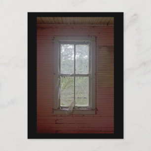 Vintages rosa Fenster Postkarte