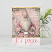 Vintages rosa Foto Weihnachten (Stehend Vorderseite)