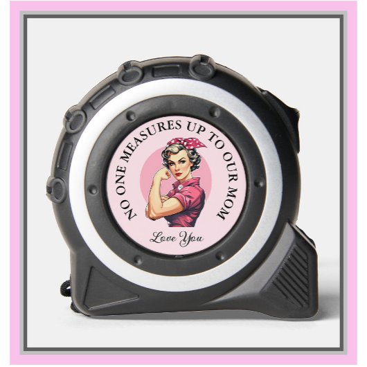 Vintages Rosa Gal kann nicht bis zu unserer Mama m Maßband