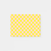 Vintages, rosa Gelb kariertes Karton Post-it Klebezettel (Vorderseite)