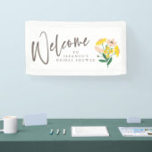 Vintages rosa gelbes Brautparty Begrüßung Banner (Messe)