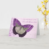 Vintages rosa gürtelgesäumtes Zitat Karte (Gelbe Blume)