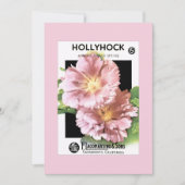 Vintages rosa Hollyhock-Samen-Paket Einladung (Vorderseite)