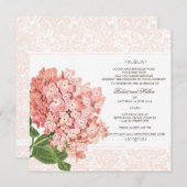 Vintages Rosa Hydrangea Hochzeit Einladung (Vorne/Hinten)