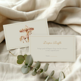 Vintages Rosa Karussell Wasserfarben Windeln Raff Begleitkarte