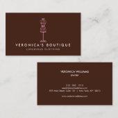 Vintages rosa Kleid Form III Boutique Visitenkarte (Vorne/Hinten)