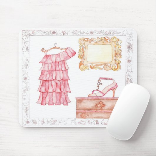 Vintages rosa Kleidmousepad Mousepad (Mit Mouse)