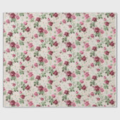 Vintages rosa Kletterpapier Rose Hochzeitszwickpap Geschenkpapier (Flach)