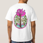Vintages rosa Logo T-Shirt (Rückseite)