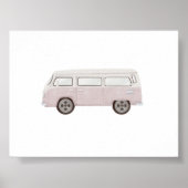 Vintages rosa Minivan Poster (Vorne)