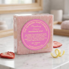 Vintages Rosa mit gelber Textseife Kosmetik Runder Aufkleber