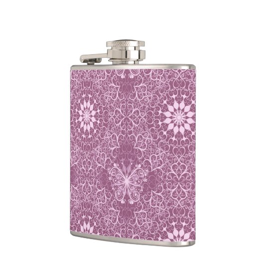 Vintages rosa Muster Flachmann (Links)