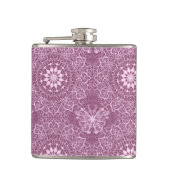 Vintages rosa Muster Flachmann (Vorderseite)