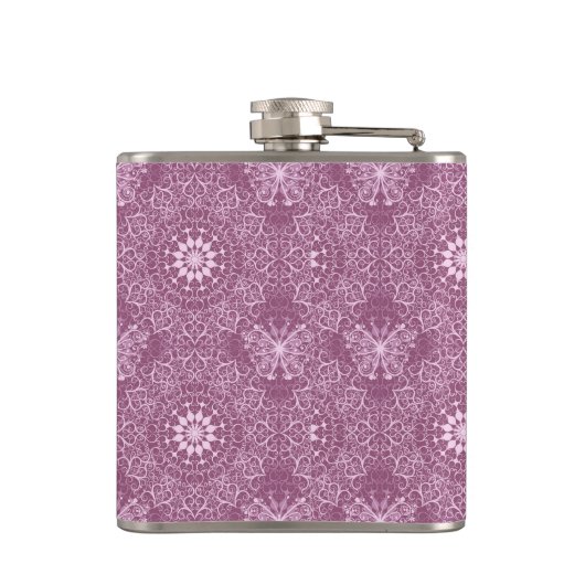 Vintages rosa Muster Flachmann (Rückseite)