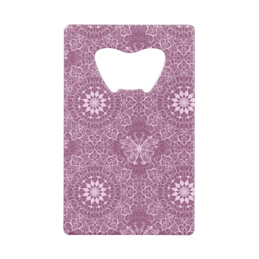 Vintages rosa Muster Geldkarten Flaschenöffner (Vorderseite)