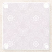 Vintages rosa Muster Glasuntersetzer (Rückseite)