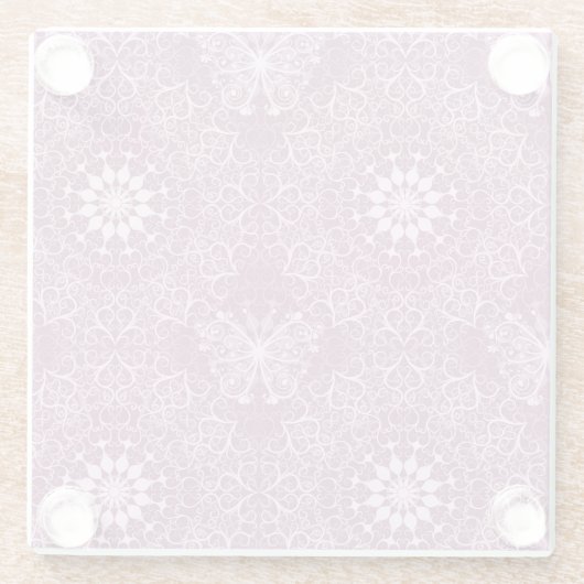 Vintages rosa Muster Glasuntersetzer (Rückseite)