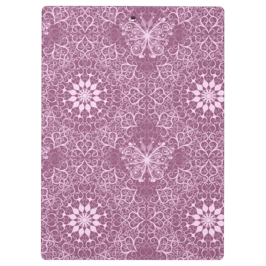 Vintages rosa Muster Klemmbrett (Rückseite)