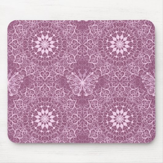 Vintages rosa Muster Mousepad (Vorne)