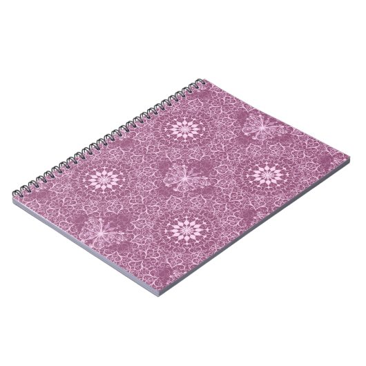 Vintages rosa Muster Notizblock (Linke Seite)