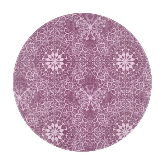 Vintages rosa Muster Schneidebrett (Vorderseite)