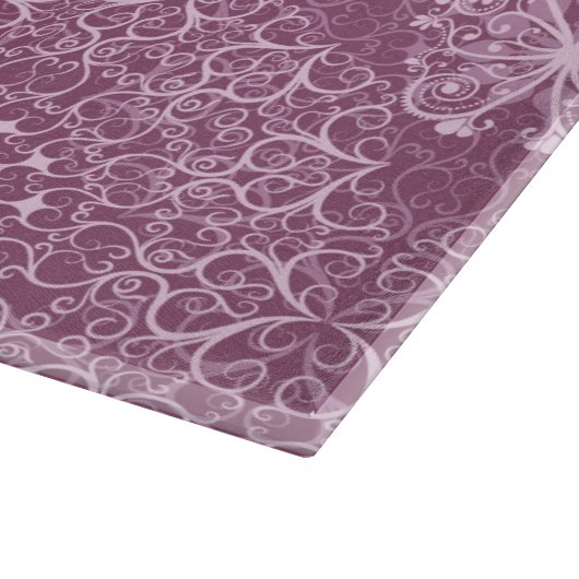 Vintages rosa Muster Schneidebrett (Ecke)