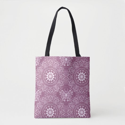Vintages rosa Muster Tasche (Vorderseite)